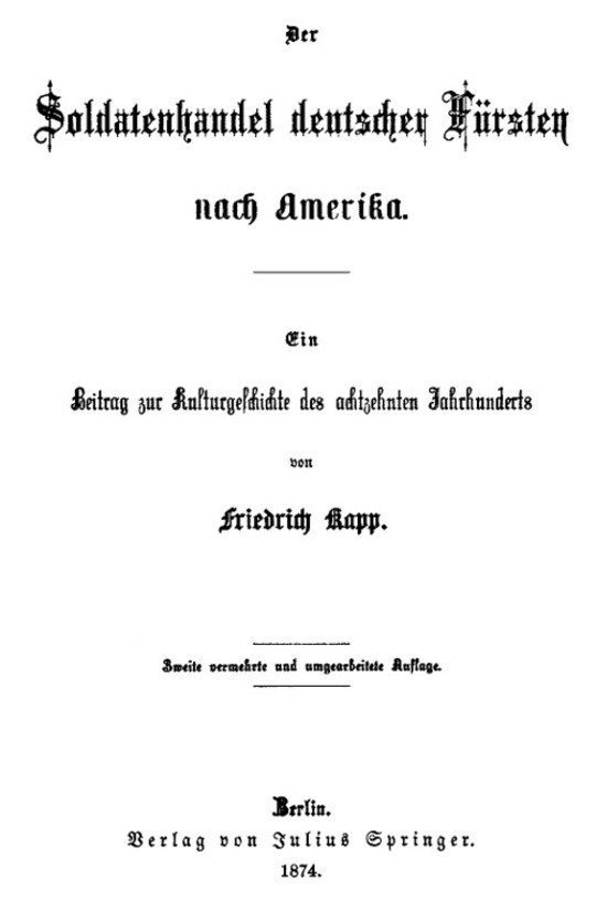 Der Soldatenhandel deutscher Fürsten nach Amerika