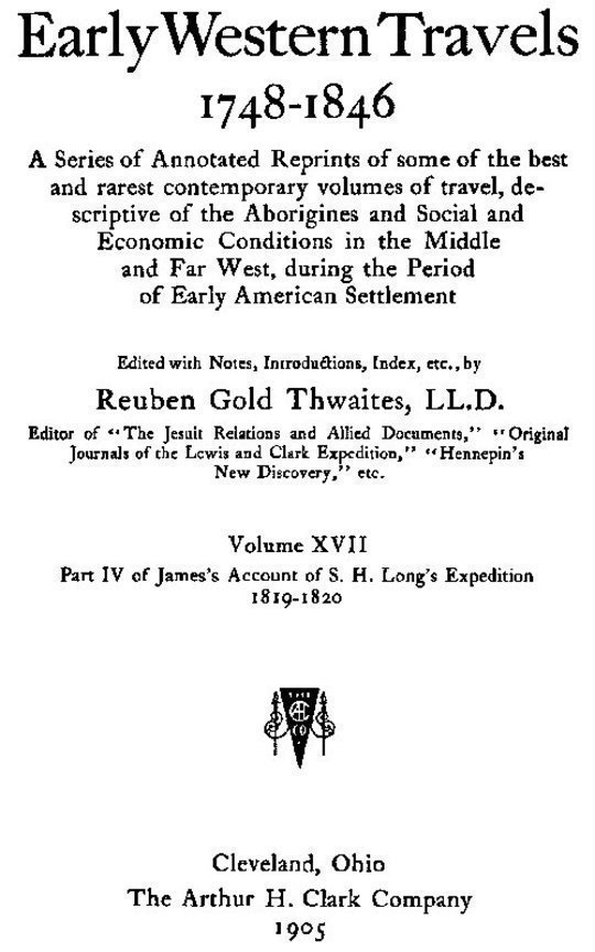 Early Western Travels 1748-1846, v. 17