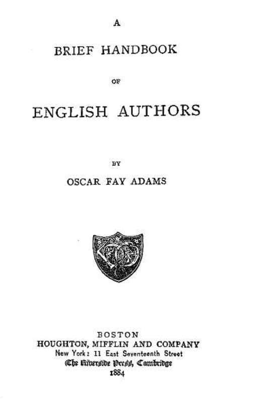 A Brief Handbook of English Authors