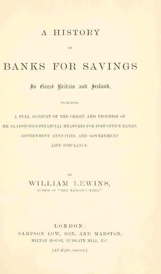 A History of Banks for Savings in Great Britain and Ireland