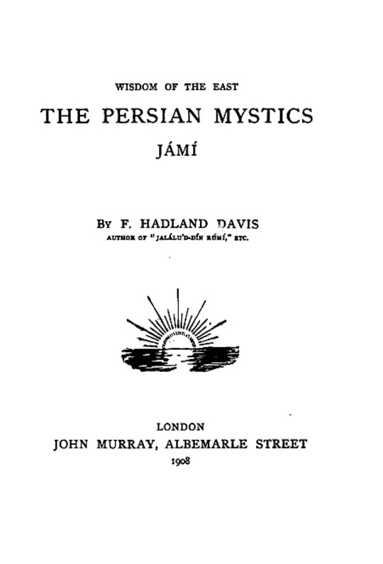 Jámí The Persian Mystics