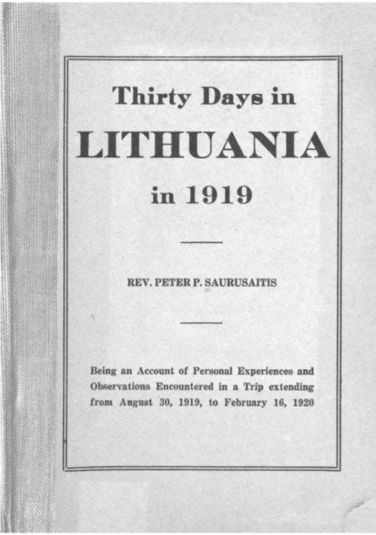 Thirty Days in Lithuania in 1919