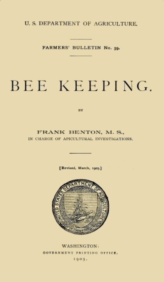 USDOA Farmer's Bulletin, No. 59, Bee Keeping