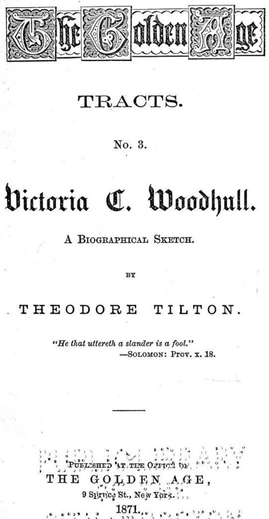 Victoria C. Woodhull A Biographical Sketch