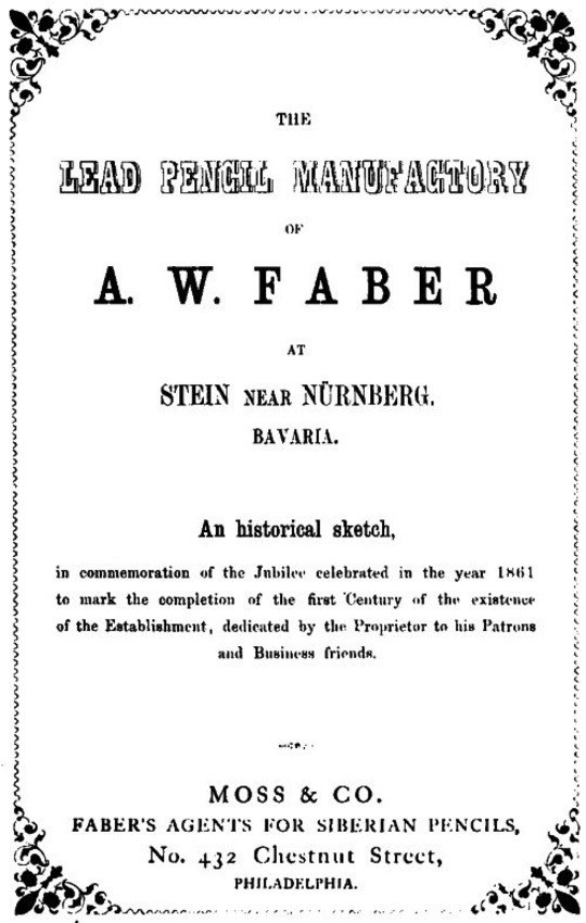 The Lead Pencil Manufactory of A. W. Faber at Stein near Nürnberg, Bavaria