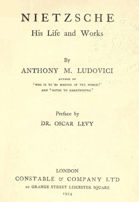 Nietzsche
His Life and Works