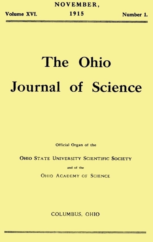 The Ohio Journal of Science, Vol. XVI, No. 1, November 1915