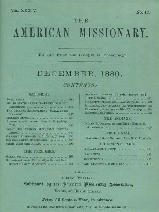 The American Missionary, Volume 34, No. 12, December 1880