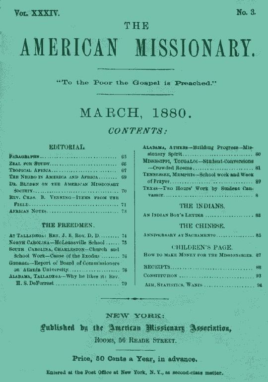 The American Missionary — Volume 34, No. 3, March, 1880