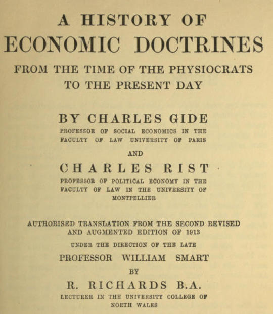 A History of Economic Doctrines