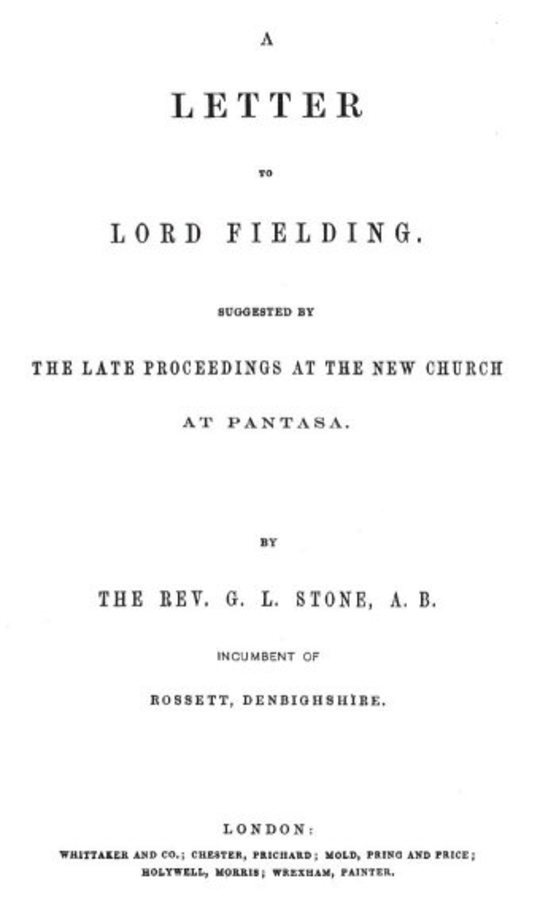 A Letter to Lord Fielding suggested by the late proceedings at the New Church at Pantasa